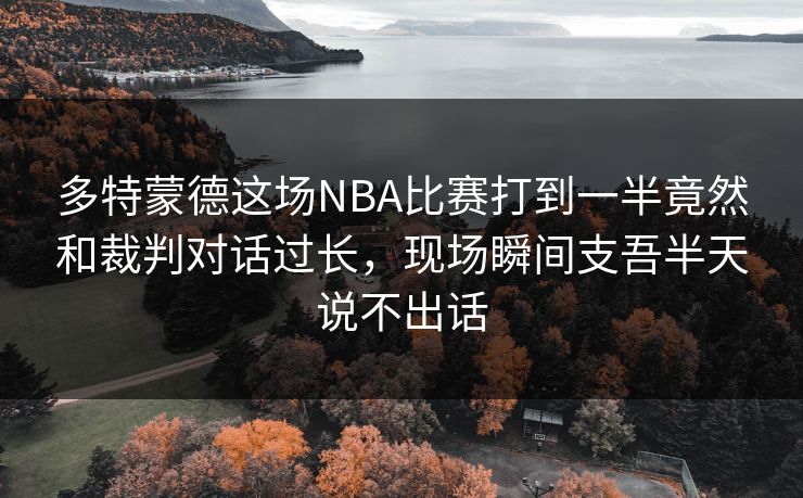 多特蒙德这场NBA比赛打到一半竟然和裁判对话过长，现场瞬间支吾半天说不出话