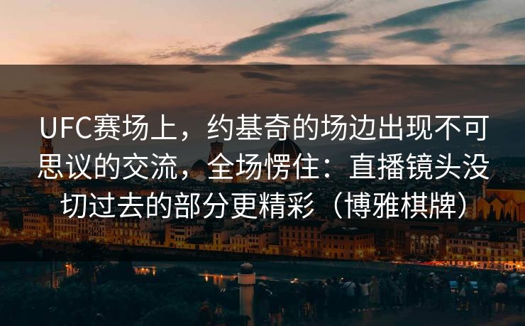 UFC赛场上，约基奇的场边出现不可思议的交流，全场愣住：直播镜头没切过去的部分更精彩（博雅棋牌）