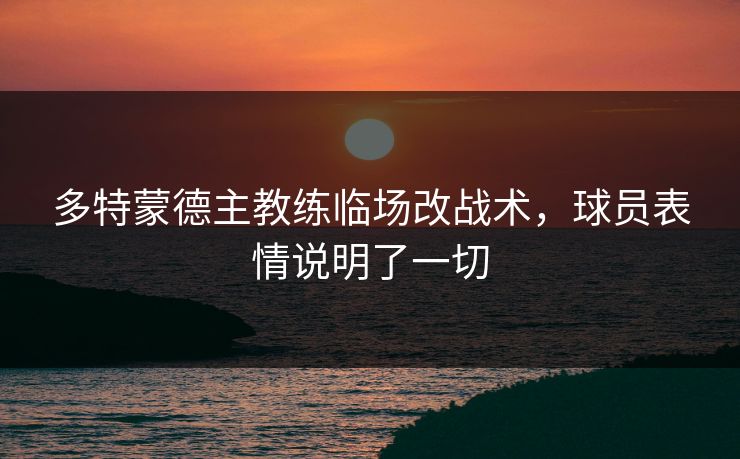 多特蒙德主教练临场改战术，球员表情说明了一切