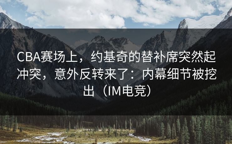 CBA赛场上,约基奇的替补席突然起冲突,意外反转来了:内幕细节被挖出(IM电竞) CBA赛场上,约基奇的替补席突然起冲突,意外反转来了:内幕细节被挖出(IM电竞)
