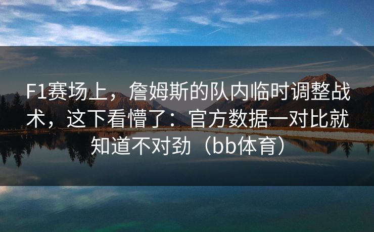 F1赛场上，詹姆斯的队内临时调整战术，这下看懵了：官方数据一对比就知道不对劲（bb体育）