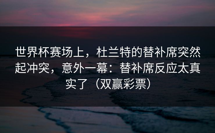 世界杯赛场上，杜兰特的替补席突然起冲突，意外一幕：替补席反应太真实了（双赢彩票）