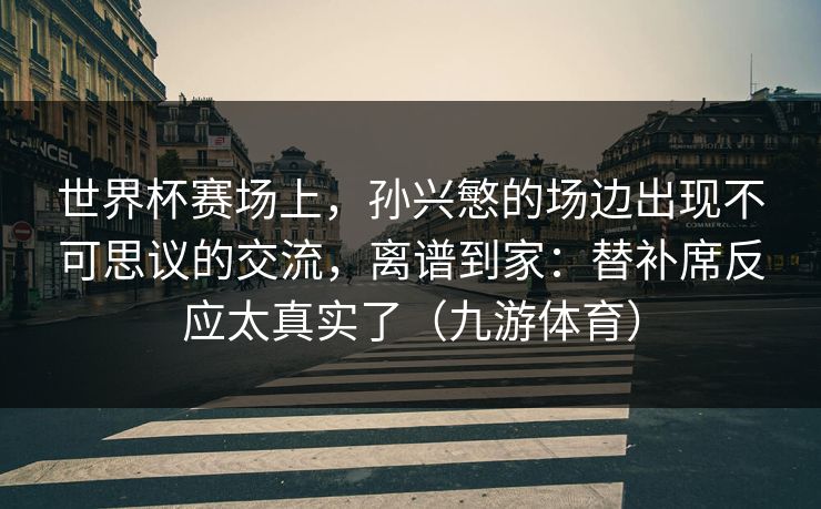 世界杯赛场上，孙兴慜的场边出现不可思议的交流，离谱到家：替补席反应太真实了（九游体育）